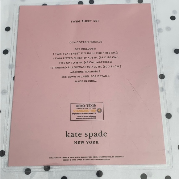 NWT Kate Spade deco dot sheets set - twin - Picture 4 of 4